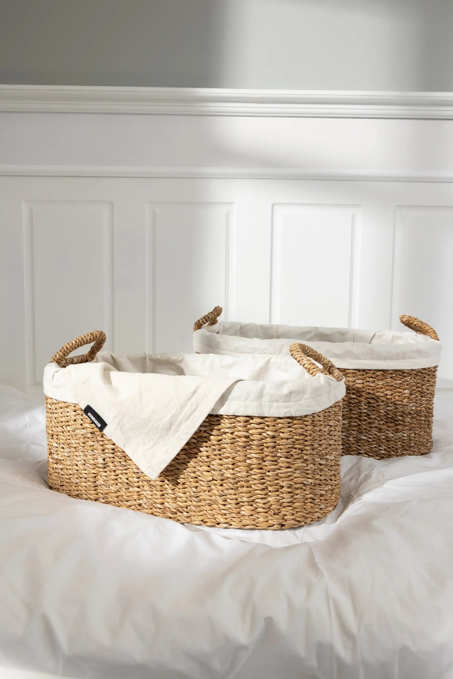 HUMDAKIN Lav Vasketøjskurv - sæt af 2 Laundry 230 Organic Cotton Lining